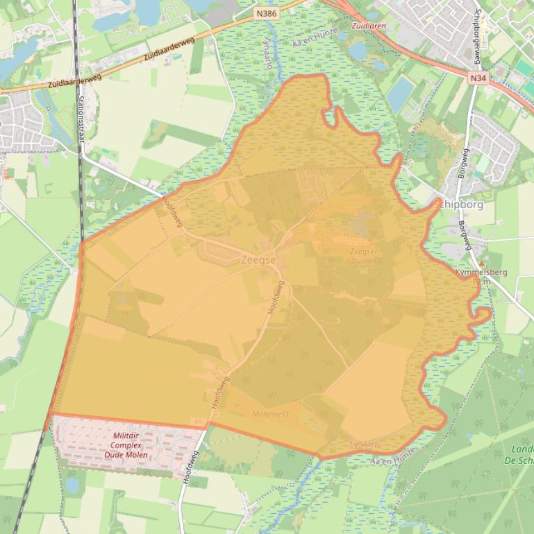 Kaart van postcodegebied 9483.