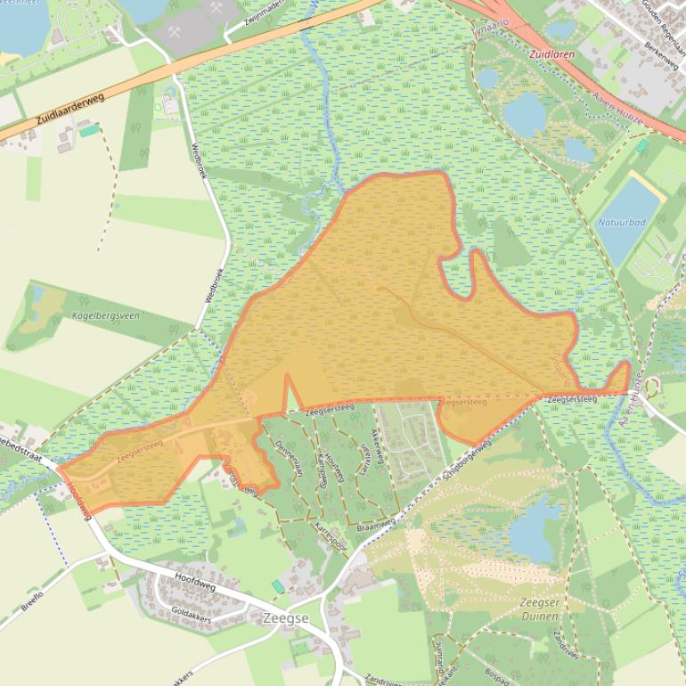 Kaart van postcodegebied 9483TA.