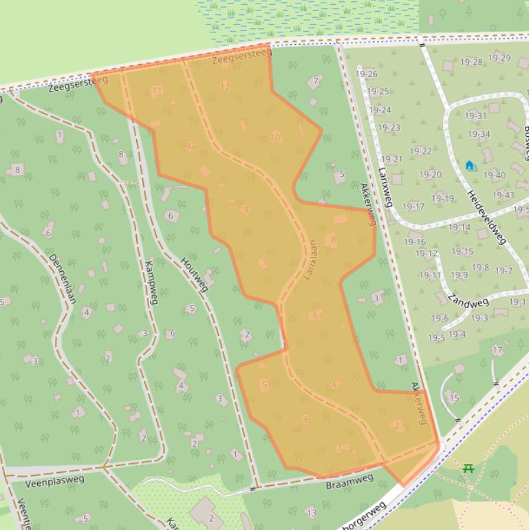 Kaart van postcodegebied 9483TJ.