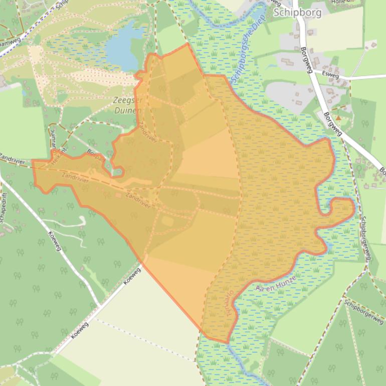 Kaart van postcodegebied 9483TM.