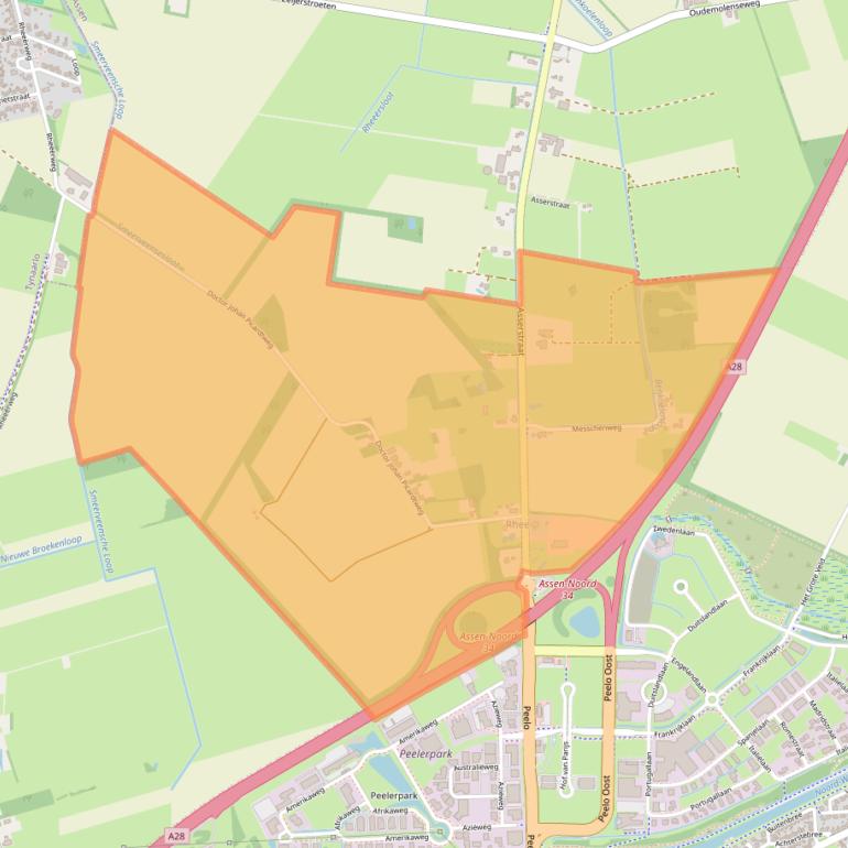 Kaart van postcodegebied 9486.