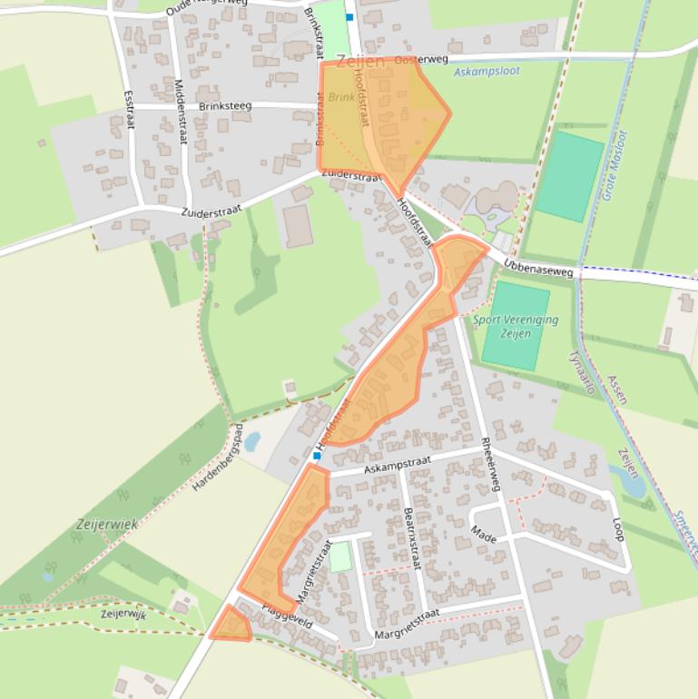 Kaart van postcodegebied 9491AD.