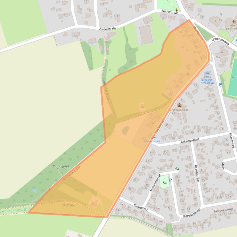 Kaart van postcodegebied 9491AG.