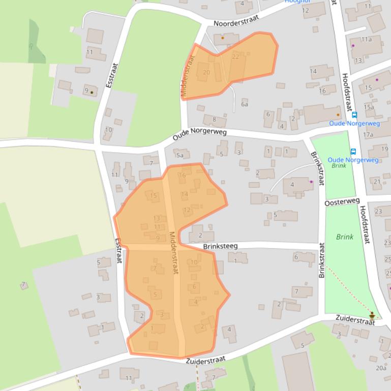 Kaart van postcodegebied 9491AM.