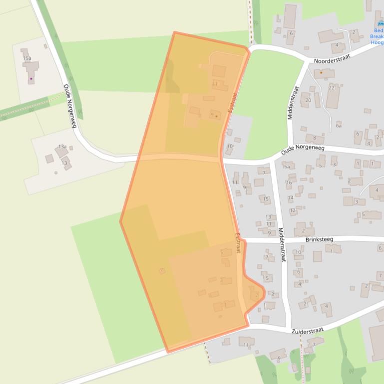 Kaart van postcodegebied 9491AP.