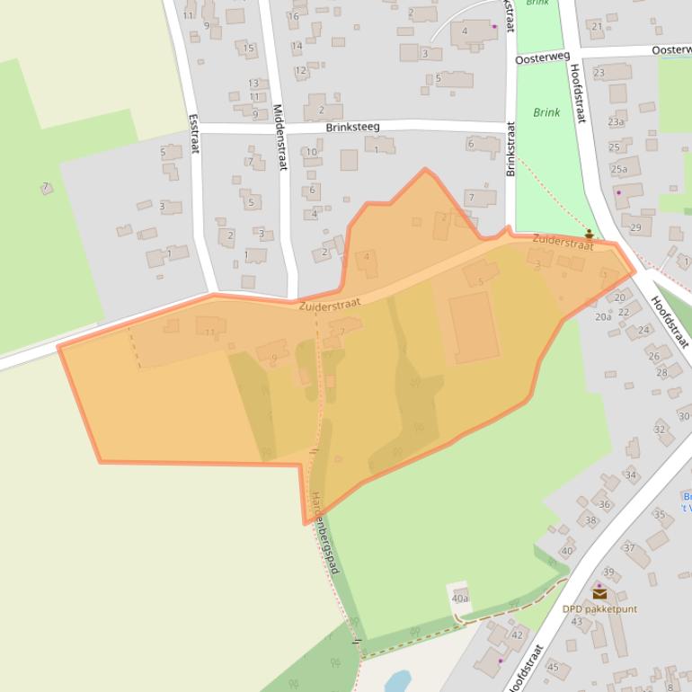 Kaart van postcodegebied 9491AR.