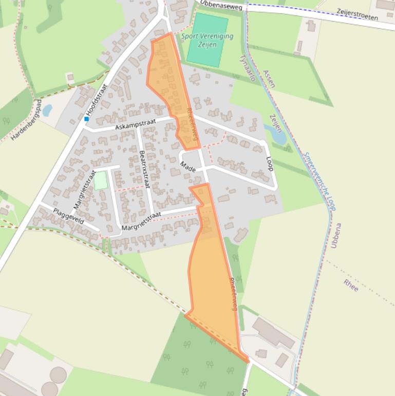 Kaart van postcodegebied 9491BJ.