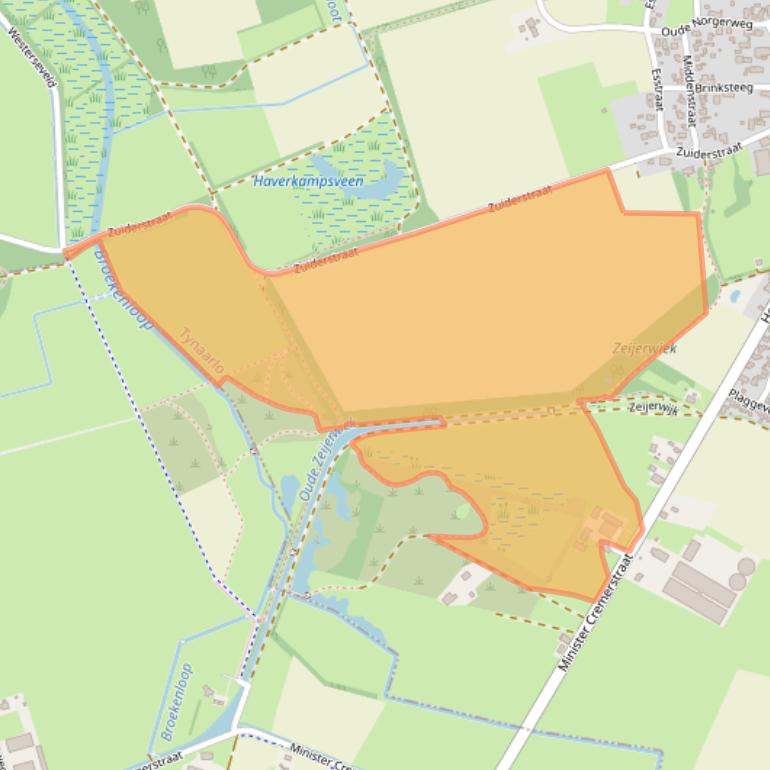 Kaart van postcodegebied 9491TA.