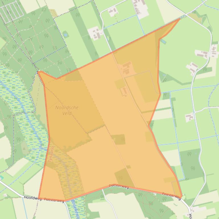 Kaart van postcodegebied 9491TB.