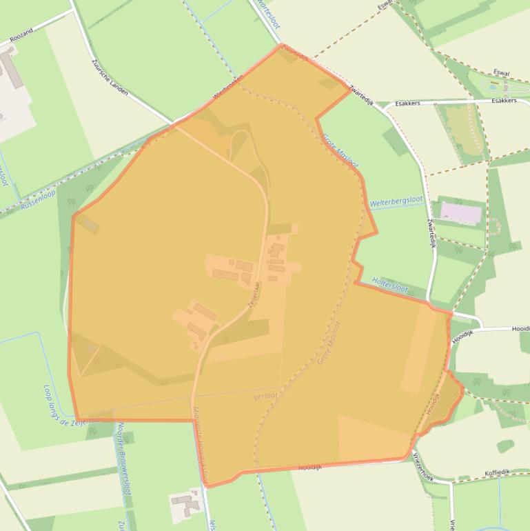 Kaart van postcodegebied 9491TC.