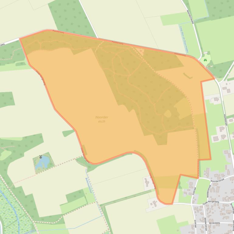 Kaart van postcodegebied 9491TD.