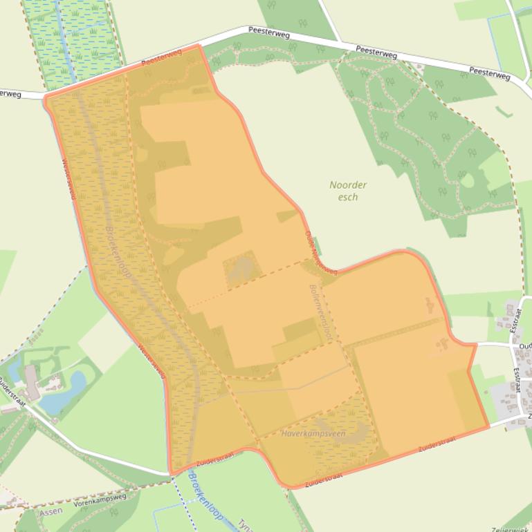 Kaart van postcodegebied 9491TE.