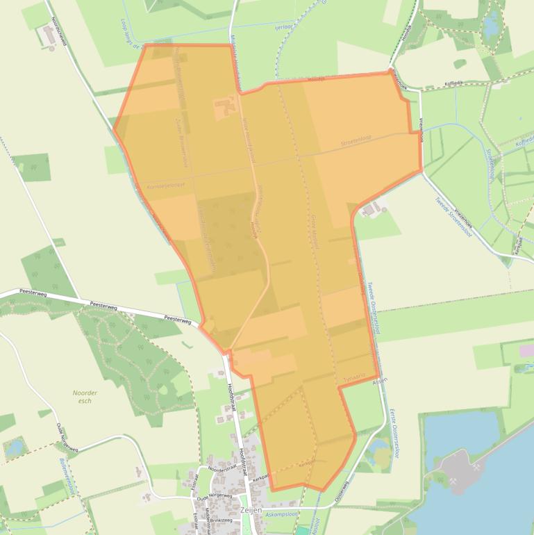 Kaart van postcodegebied 9491TG.