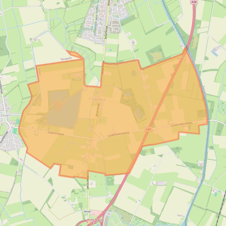 Kaart van postcodegebied 9492.