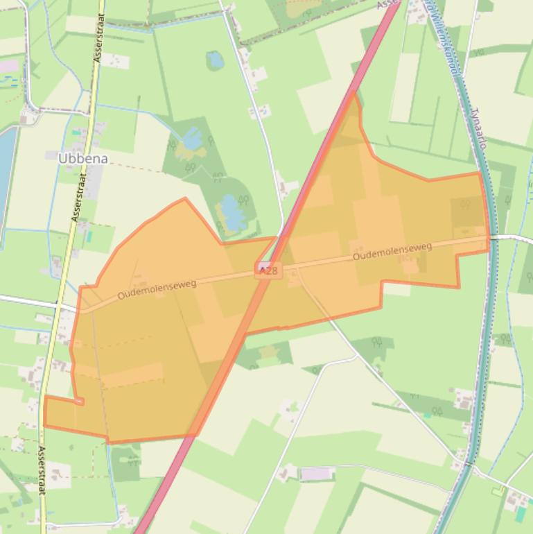 Kaart van postcodegebied 9492TC.