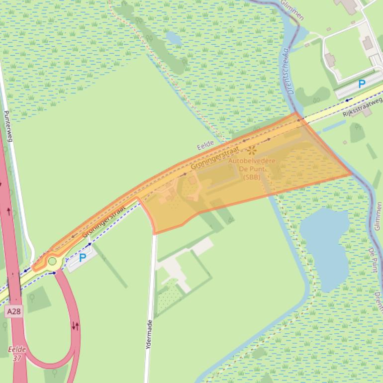 Kaart van postcodegebied 9493TB.