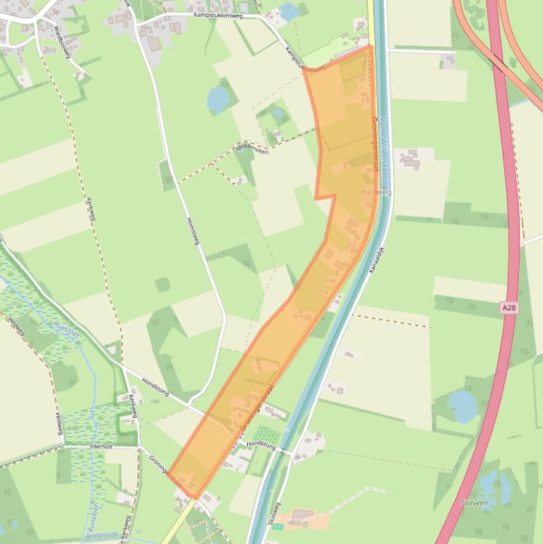 Kaart van postcodegebied 9493TC.