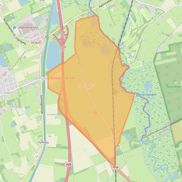 Kaart van postcodegebied 9493TD.