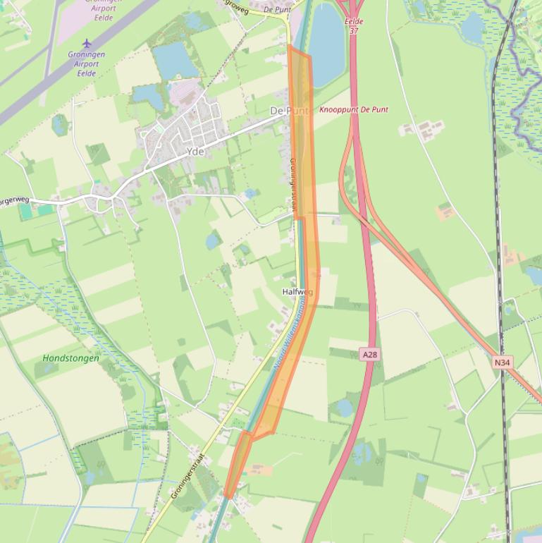 Kaart van postcodegebied 9493TE.