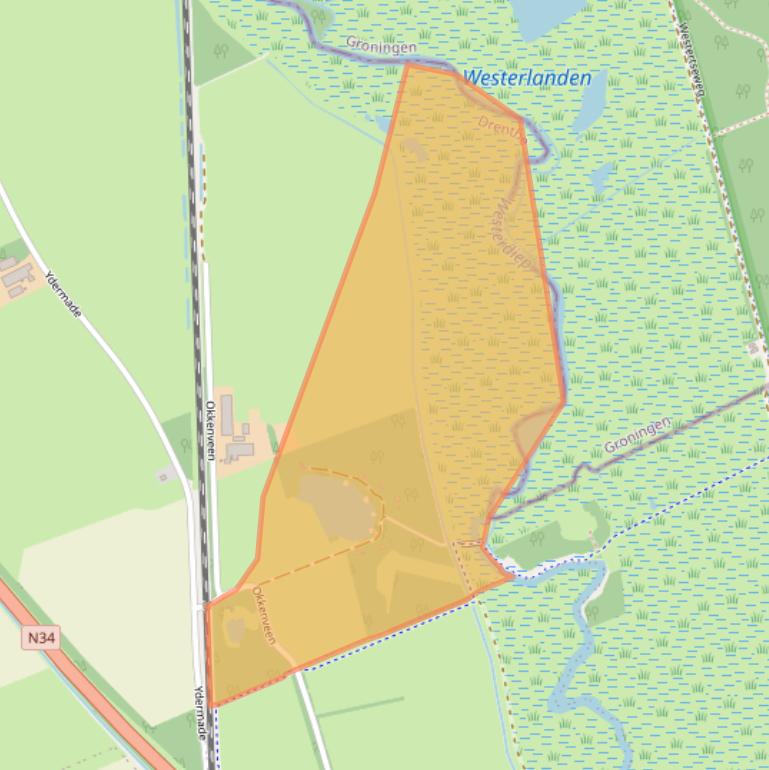 Kaart van postcodegebied 9493TH.