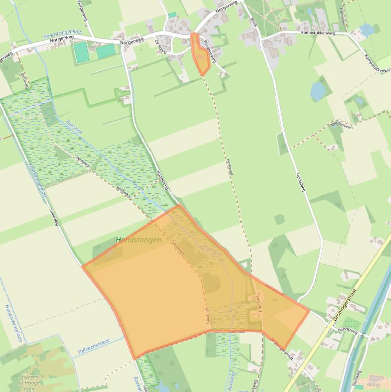 Kaart van postcodegebied 9494TC.