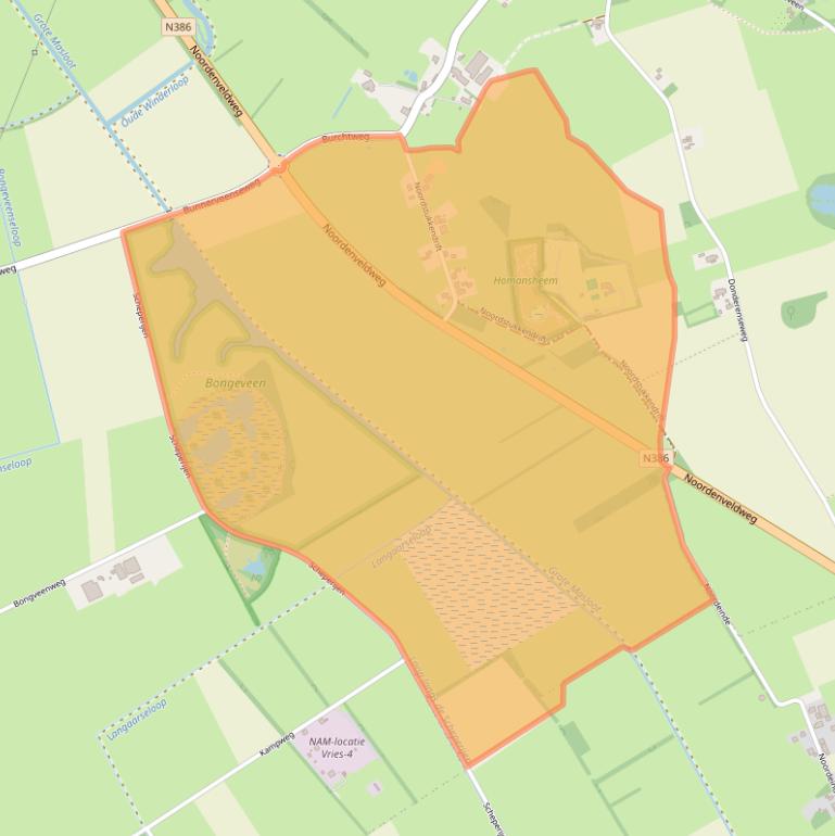 Kaart van postcodegebied 9496PG.