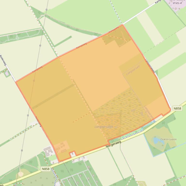 Kaart van postcodegebied 9496TG.