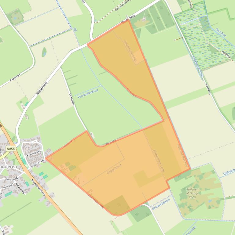 Kaart van postcodegebied 9497PC.