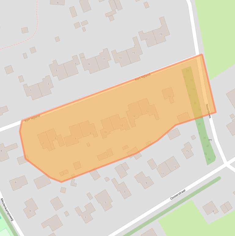 Kaart van postcodegebied 9497PE.