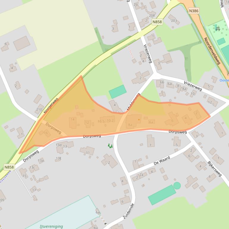 Kaart van postcodegebied 9497PN.