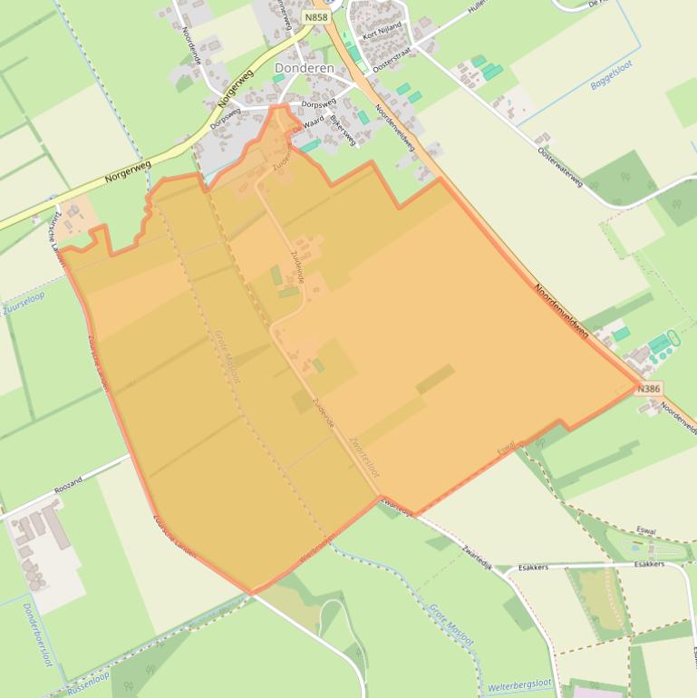 Kaart van postcodegebied 9497PS.