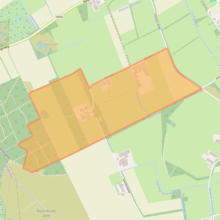 Kaart van postcodegebied 9497TD.