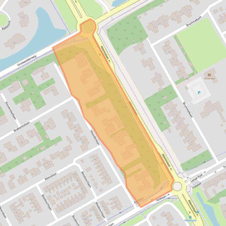 Kaart van postcodegebied 9501AE.