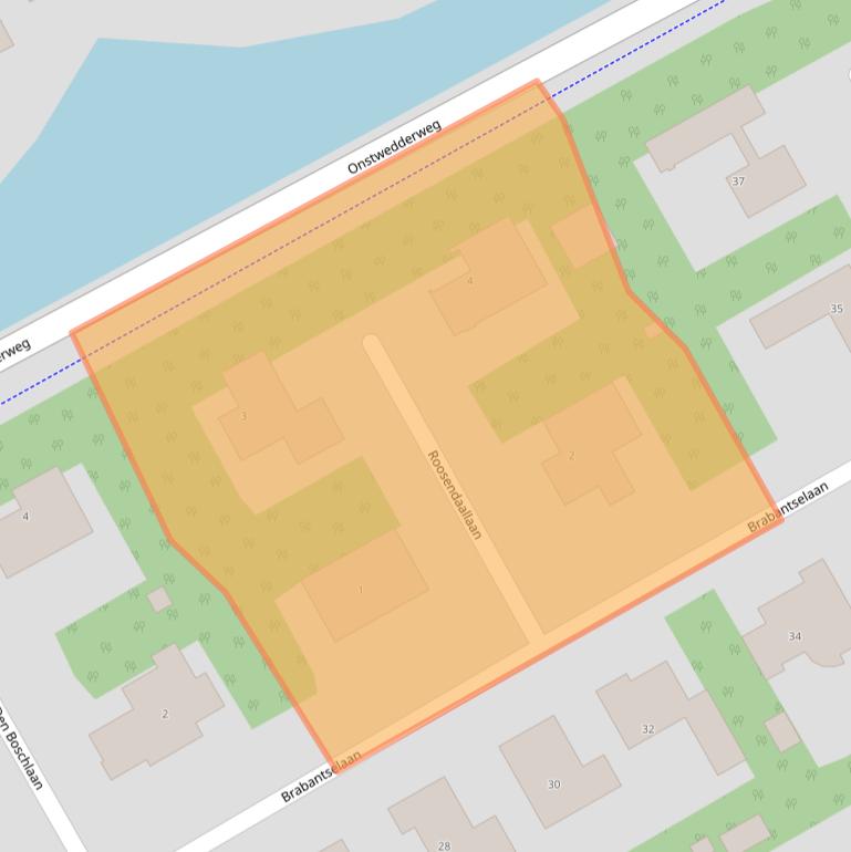 Kaart van postcodegebied 9501AG.