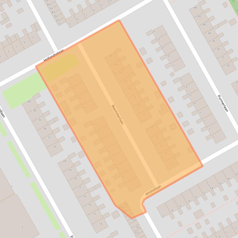 Kaart van postcodegebied 9501AS.