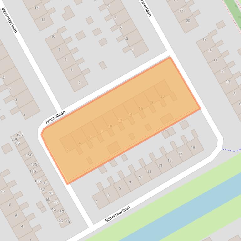 Kaart van postcodegebied 9501AT.