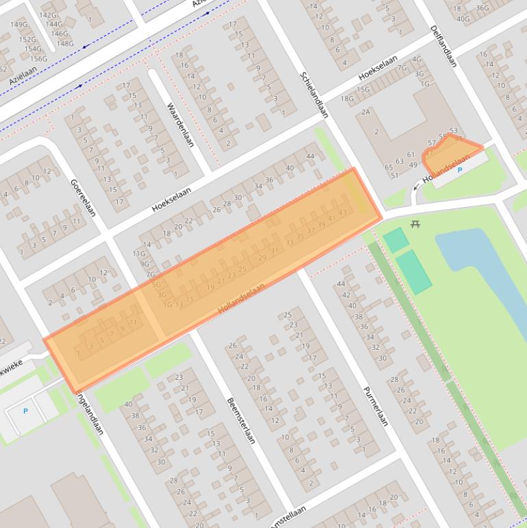 Kaart van postcodegebied 9501BA.