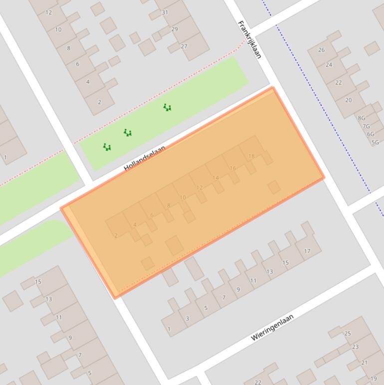 Kaart van postcodegebied 9501BC.