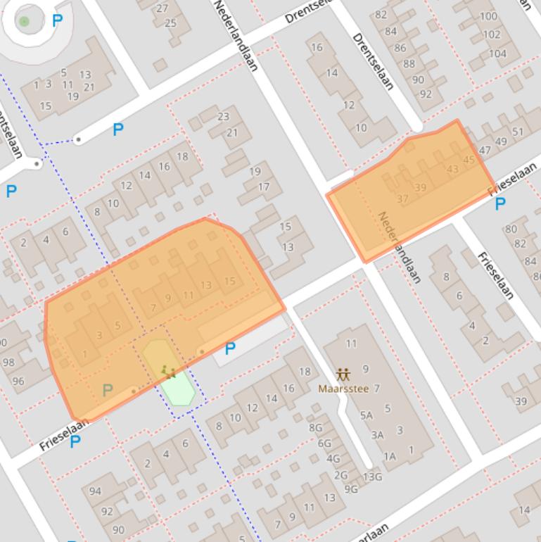 Kaart van postcodegebied 9501BL.