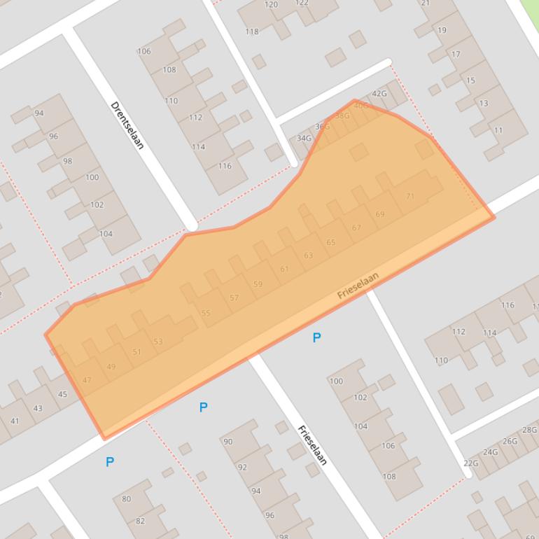 Kaart van postcodegebied 9501BM.