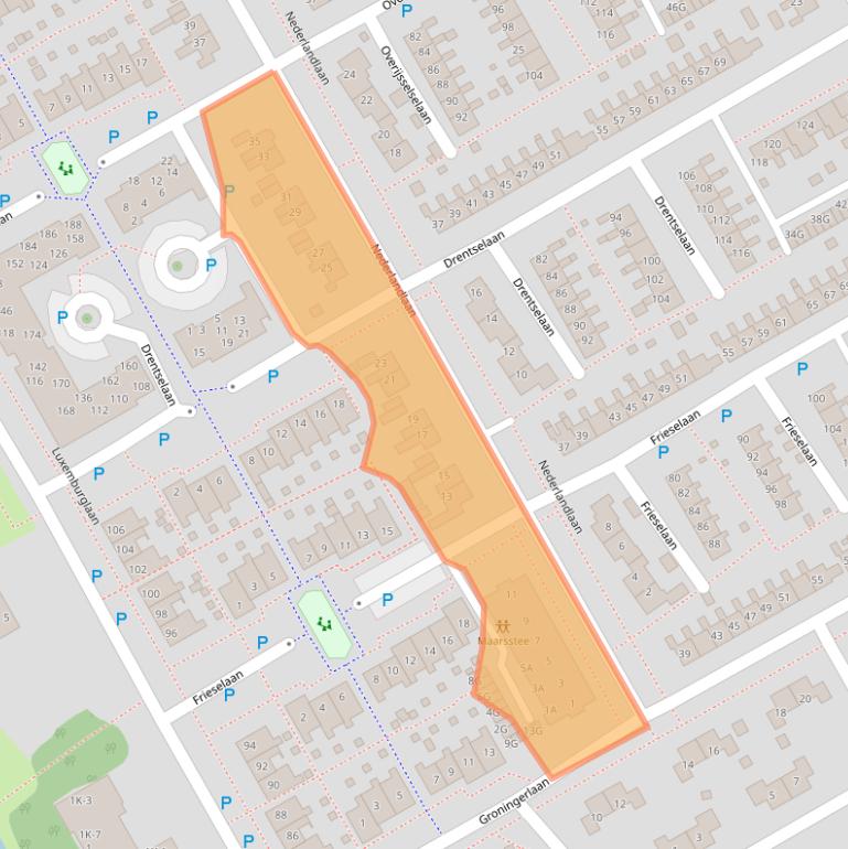 Kaart van postcodegebied 9501CA.