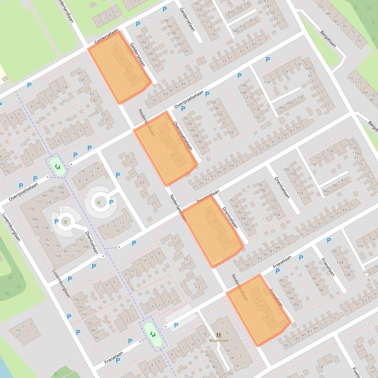 Kaart van postcodegebied 9501CC.