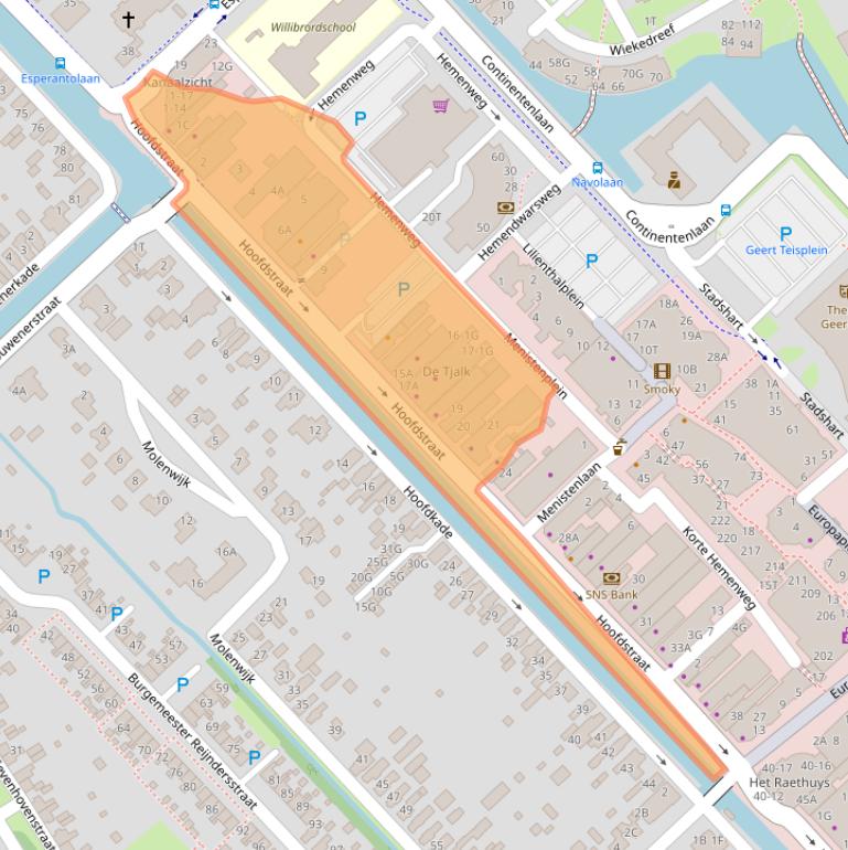 Kaart van postcodegebied 9501CL.