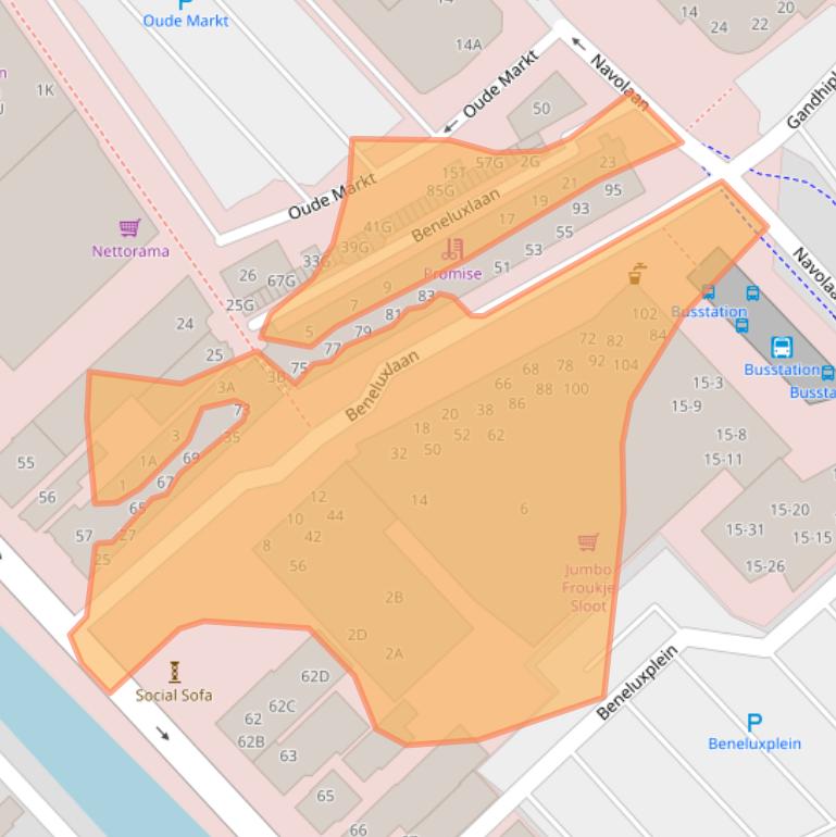 Kaart van postcodegebied 9501CT.