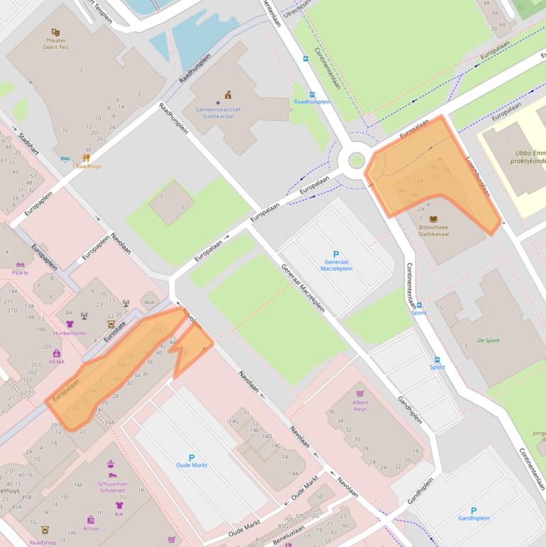 Kaart van postcodegebied 9501CX.