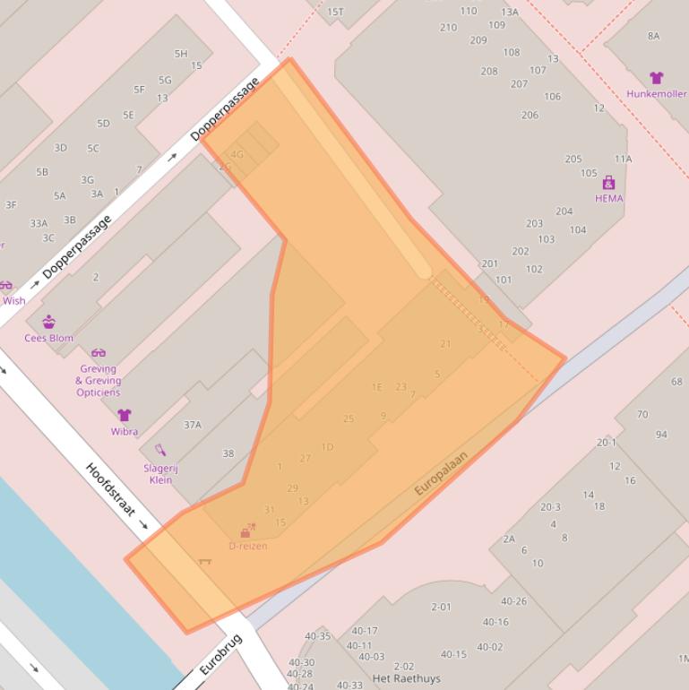 Kaart van postcodegebied 9501DA.