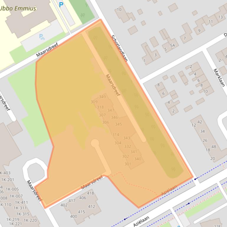 Kaart van postcodegebied 9501EH.