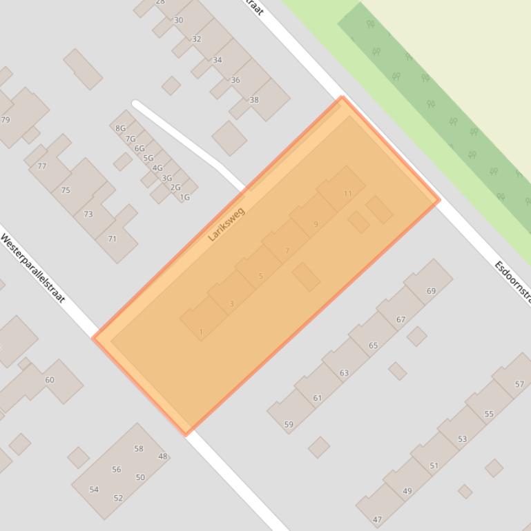 Kaart van postcodegebied 9501GL.