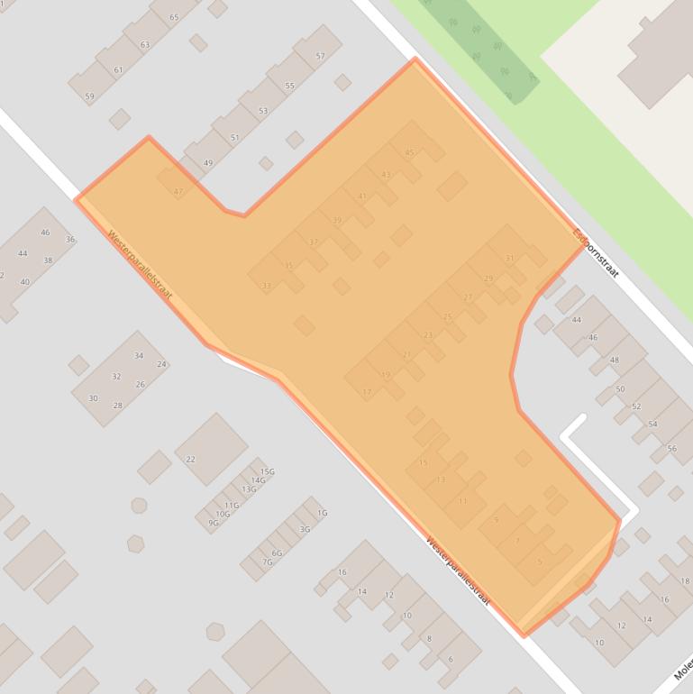 Kaart van postcodegebied 9501GS.