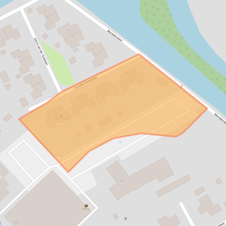 Kaart van postcodegebied 9501JC.